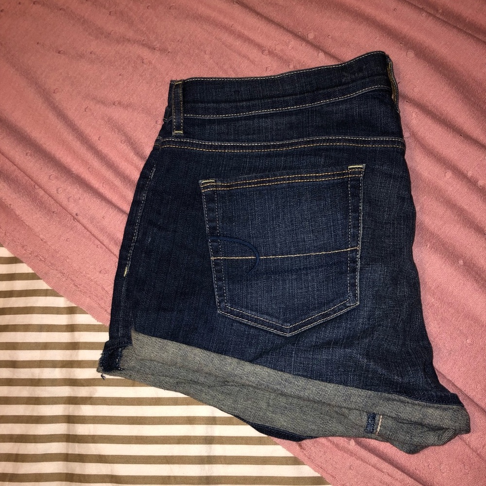 american eagle stretch jean shorts size 14